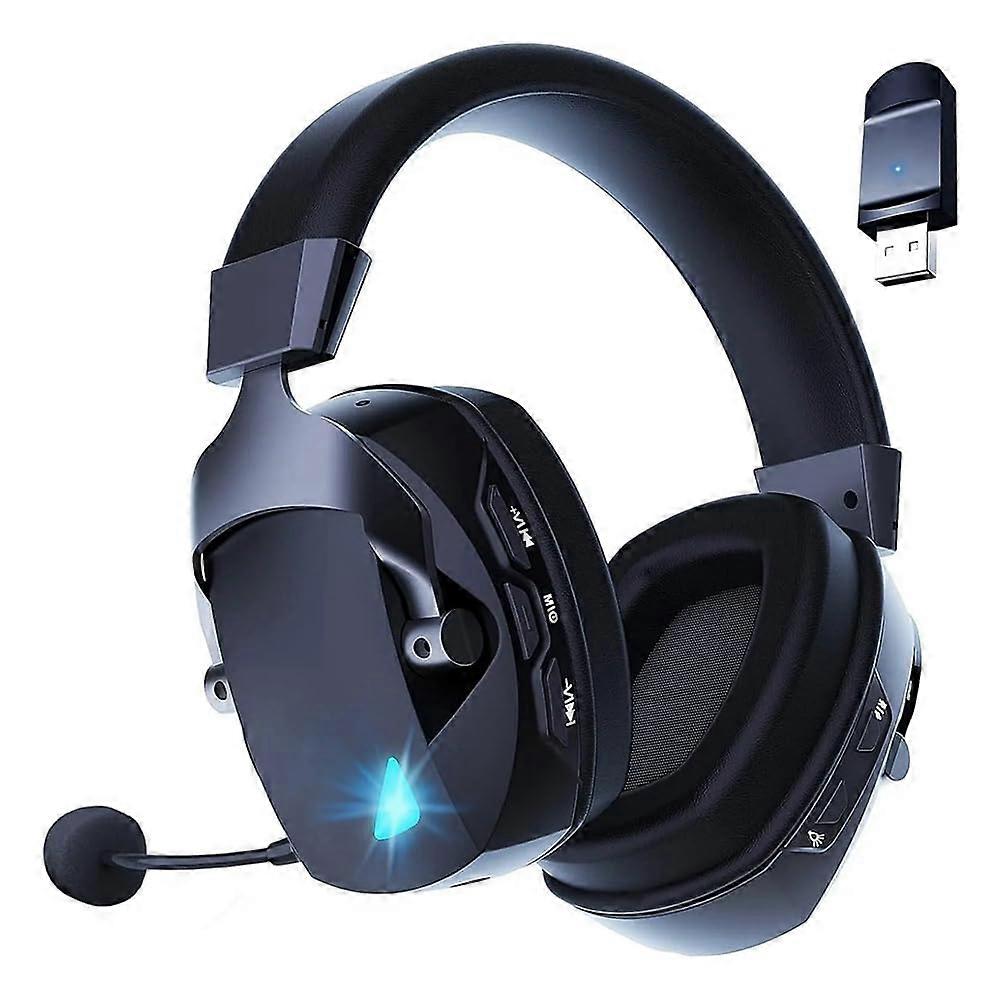 Wireless Gaming Headset with Microphone 2.4G Bluetooth Wired 3 Modes, Surround Sound, Black