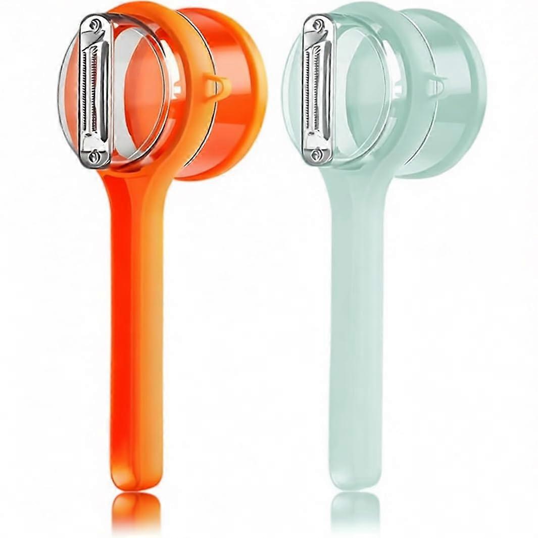Fruit and Vegetable Peeler with Builtin Peel Storage Box and Ergonomic Safe Grip for Kitchen