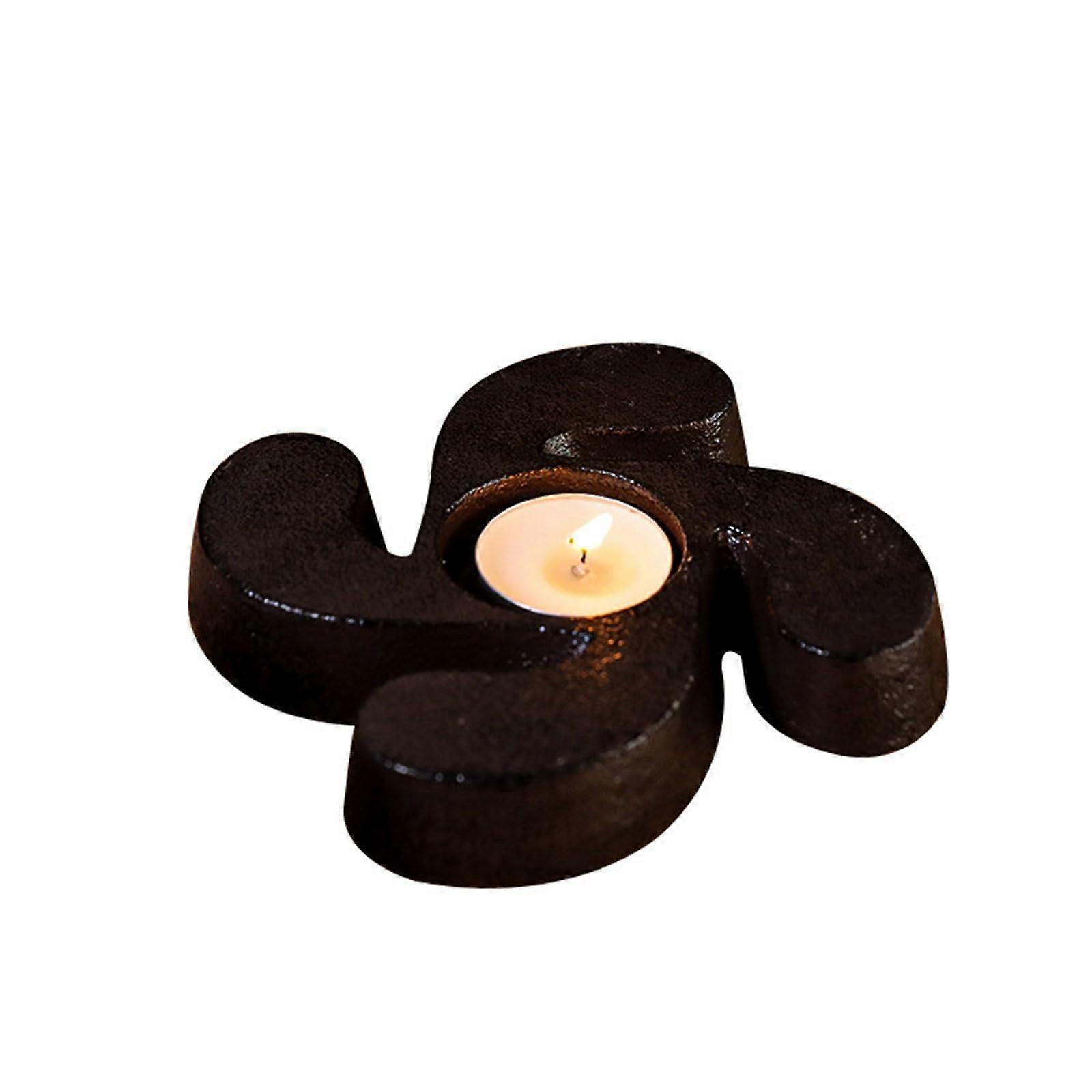 Decorative Tealight Holder with Windmill Flower Design, Warm Ambient Lighting Table Centerpiece