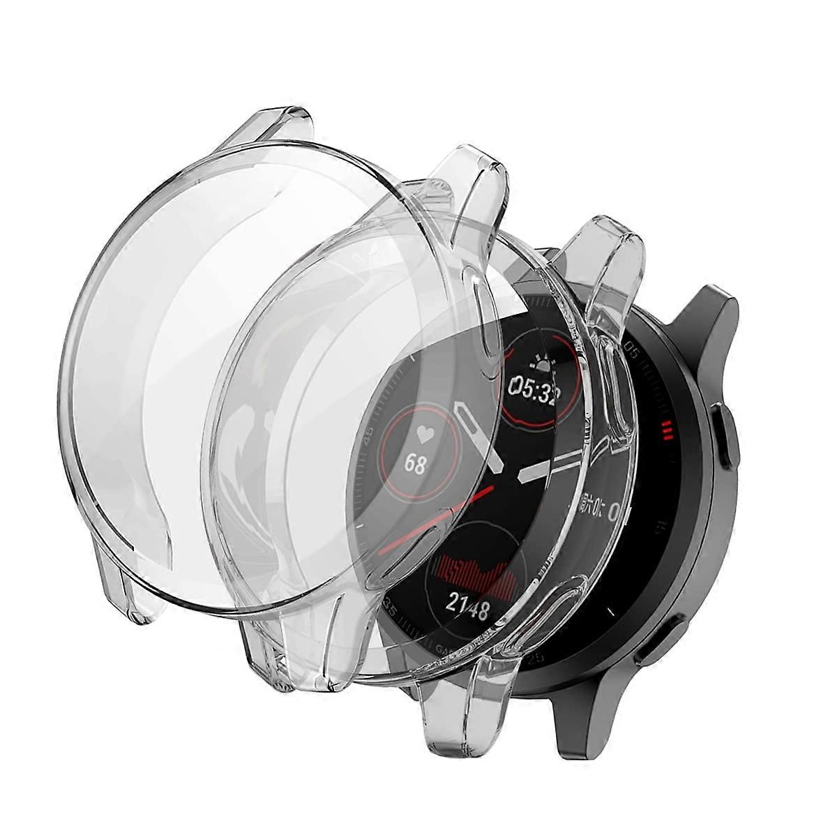 Clear TPU Case 2Pack, Full Coverage Protective Bumper for Garmin Vivoactive 4S and Venu 2S 40mm