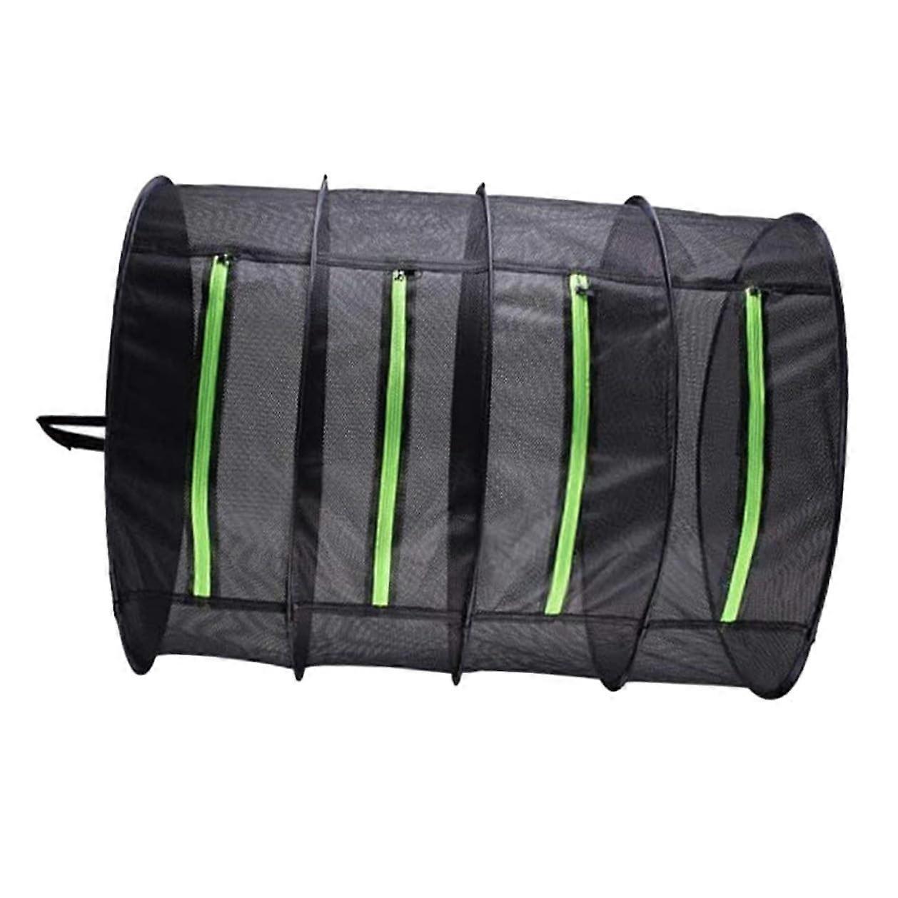 4 Layer Hanging Mesh Drying Rack with Zipper, Round Foldable Net for Herbs Clothes Fruits Vegetables
