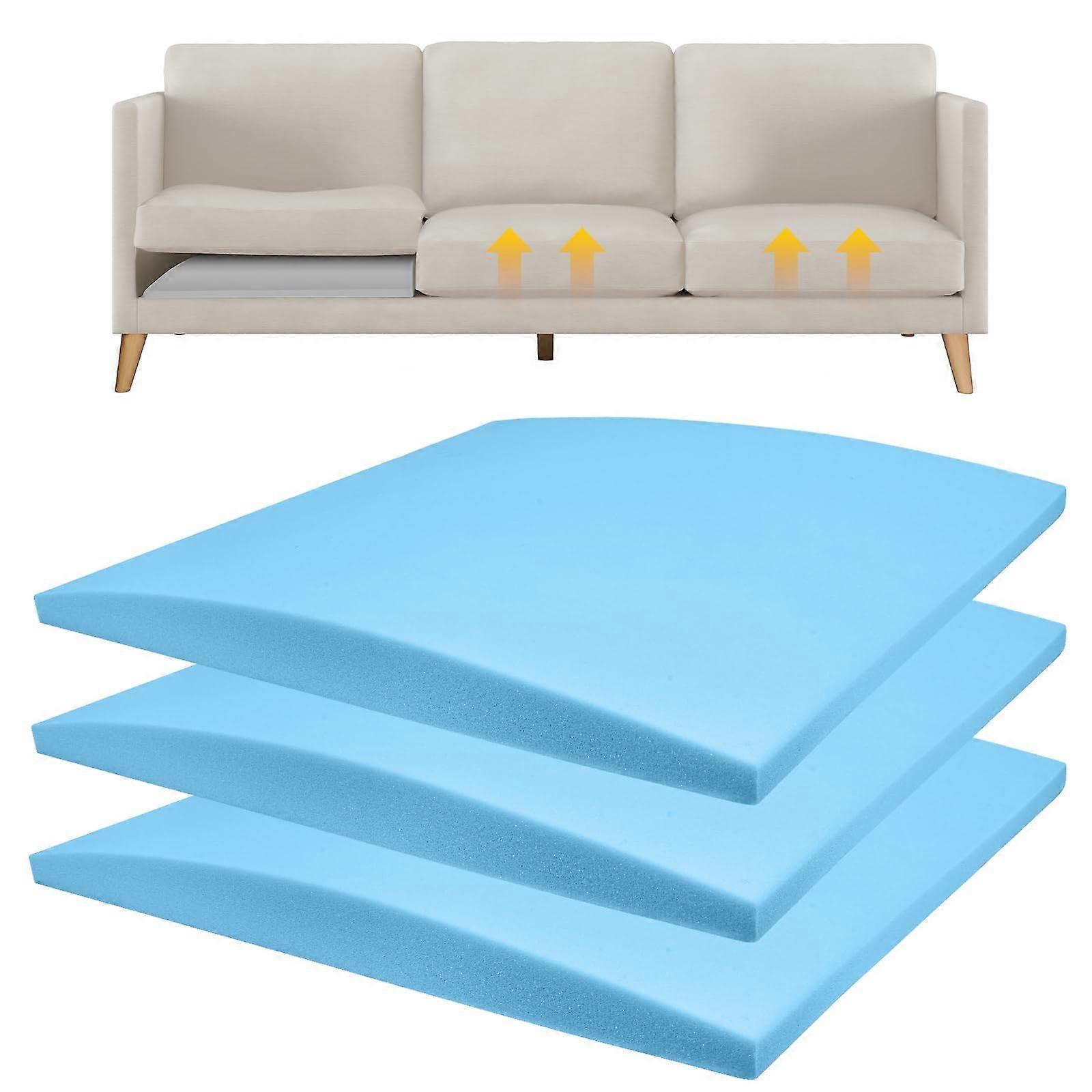 3PCS Couch Cushion Support 22x22in  Density Foam for Sagging Sofa Seat Replacement Light Blue