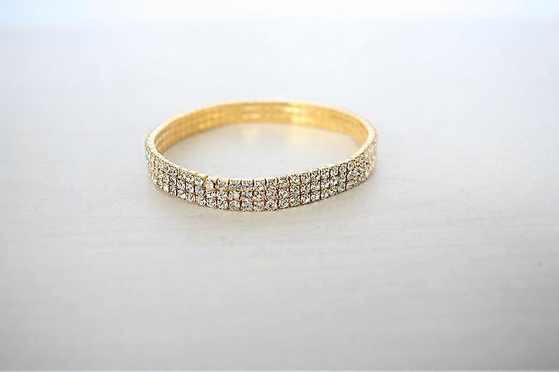 Three Row Rhinestone Tennis Ankle Bracelet
