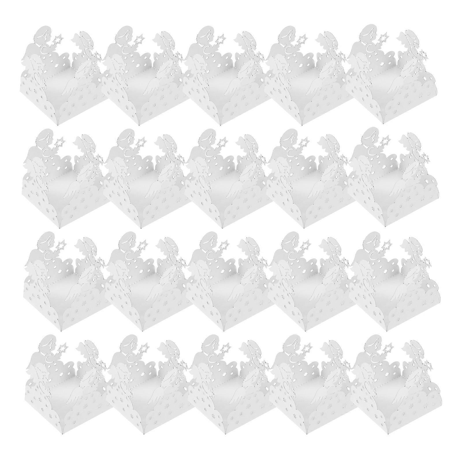 White Paper Chocolate Wrapper Cups for Storage Use 50Pcs Angel Pattern Truffle Cups