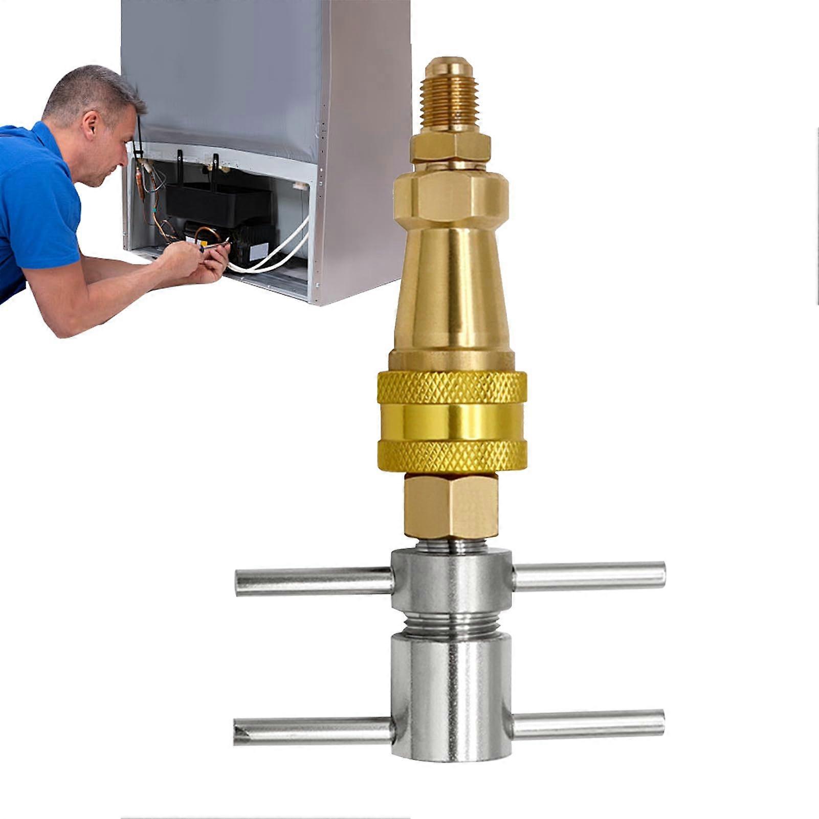 1/4 Inch Refrigerator Quick Connector Copper Pipe Fitting with Secure Lock for HVAC and AC