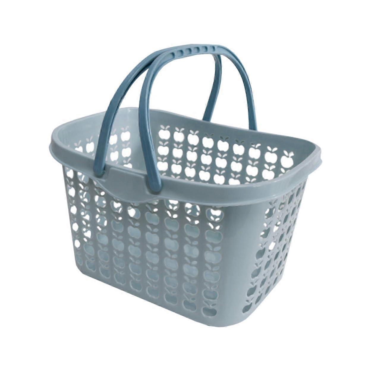 Plastic Shopping Basket with Ergonomic Handle for Kitchen, Picnic and Fruit Vegetable Storage