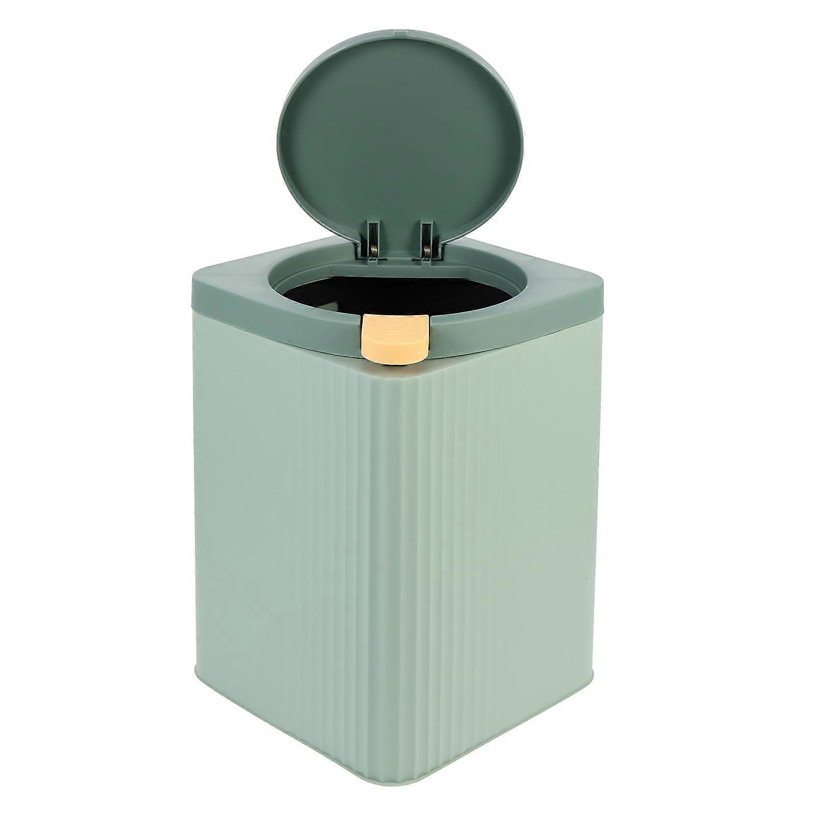 Trash Can With Lid Plastic Bathroom Garbage Can Living Room Use Rectangular Odor Prevention 1Set