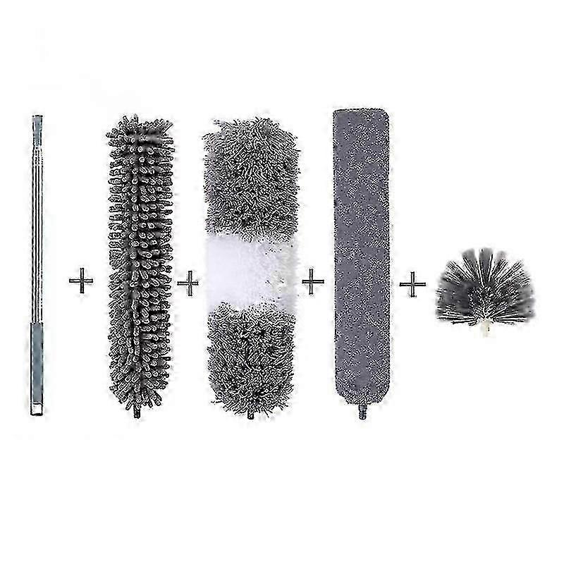 Feather Duster,5pcs Extendable Duster Cleaning Kit2.5cm Extra Long Handle, Microfiber Dusters For Cleaning Cobweb, High Ceiling Fan 26-27s