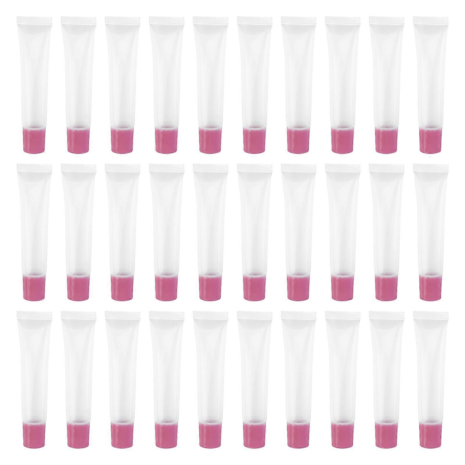 Lip Gloss Container Plastic Empty Tubes for DIY Use 50Pcs Pink
