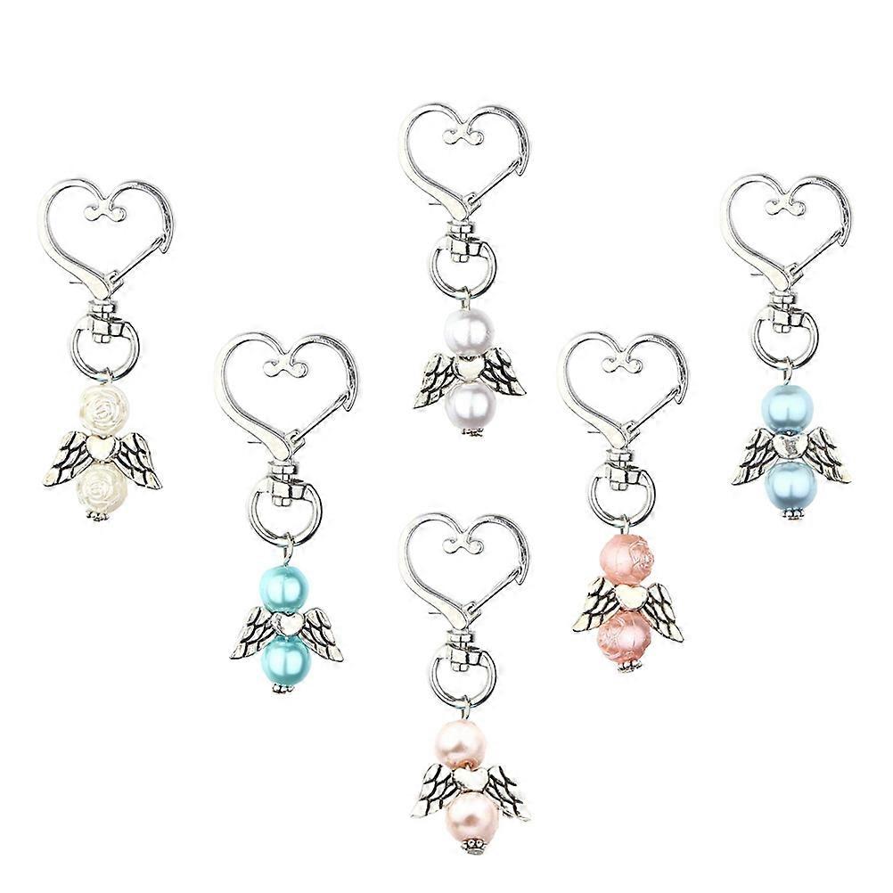 Lovely Angel Wing Keychains for Decor Using 6Pcs Creative Alloy Key Rings