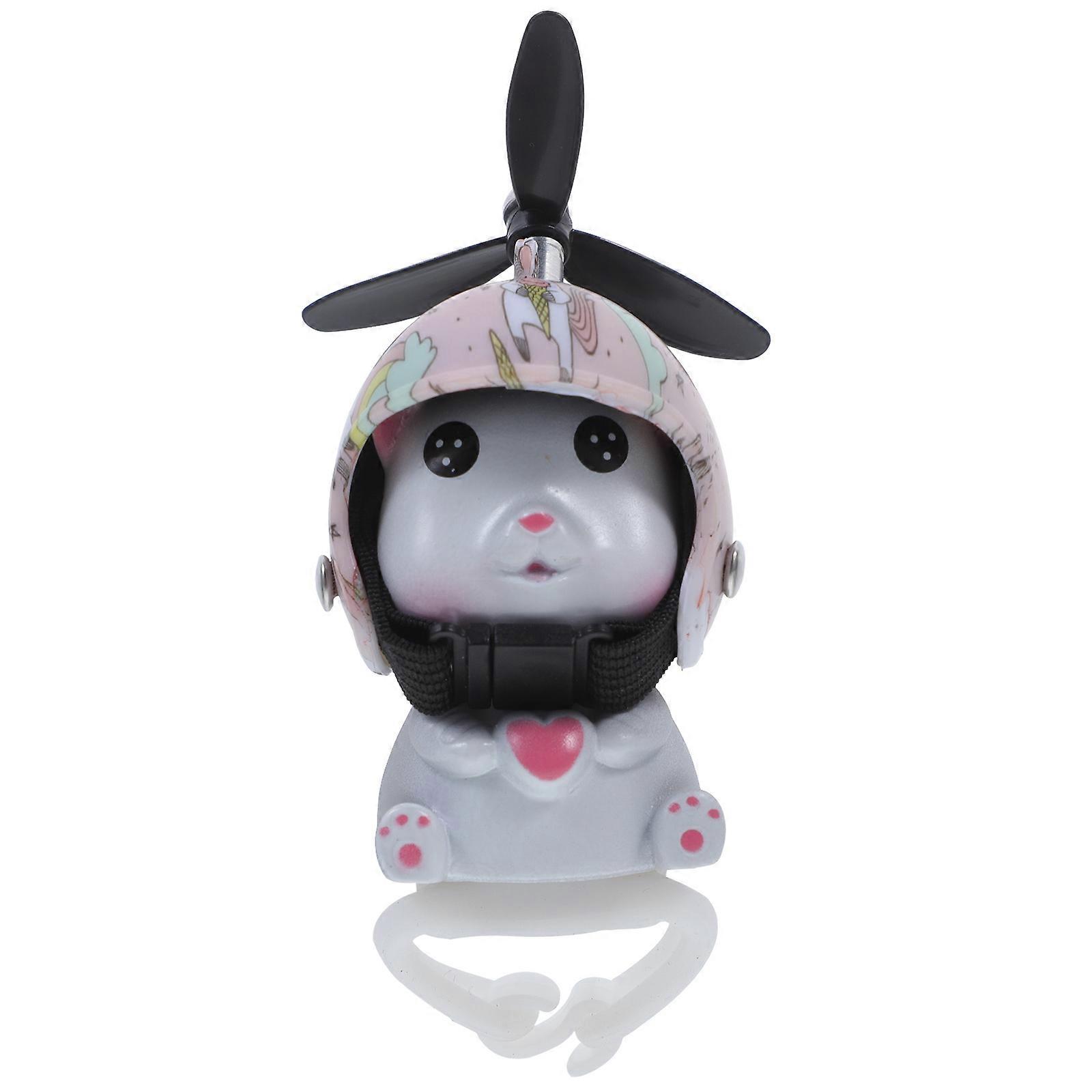 Gray Cat with Propeller for Bike Bell Decoration