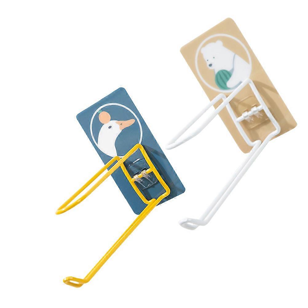 4 Pcs Wall-mounted Garment Hanger Racks Space-saving Design Rectangular Shape Ideal for Room Organization Assorted Color No Drilling Required