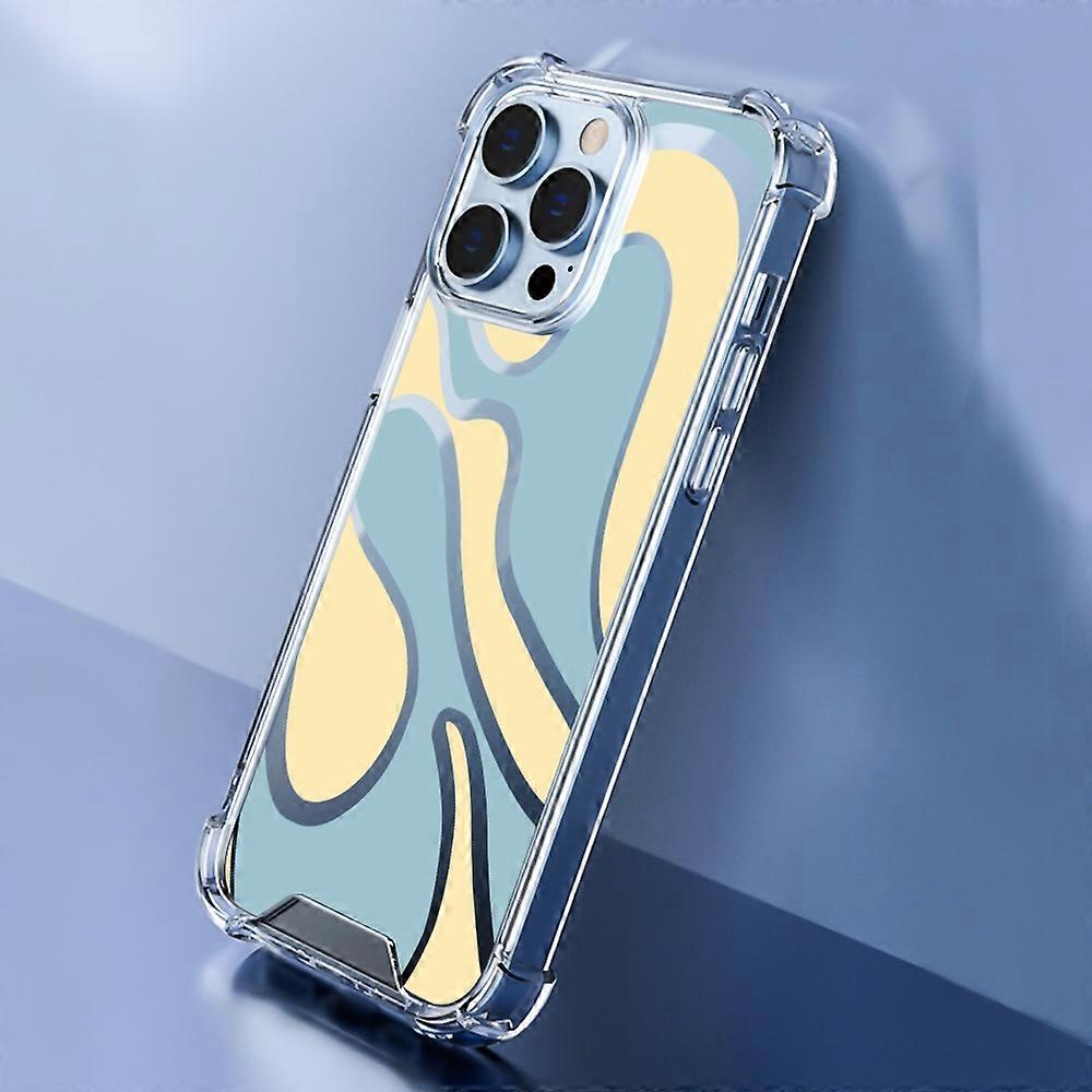 For iPhone 16 Pro Case Colorful Wave Pattern Printing Soft TPU+PC Phone Cover