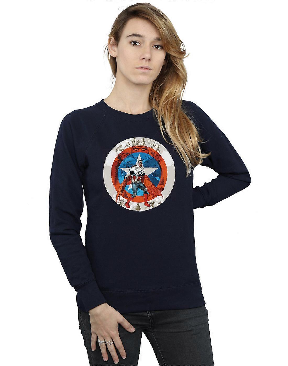 Marvel Women's Captain America Sam Wilson Shield Sweatshirt