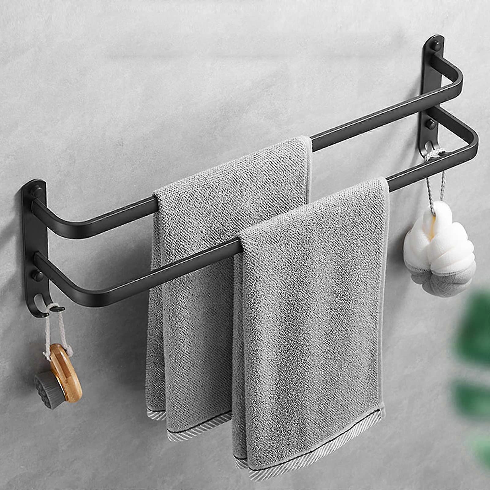 60cm Wall Mounted Towel Rack Space Saving Bathroom Towel Holder with Modern Design and Ample Storage