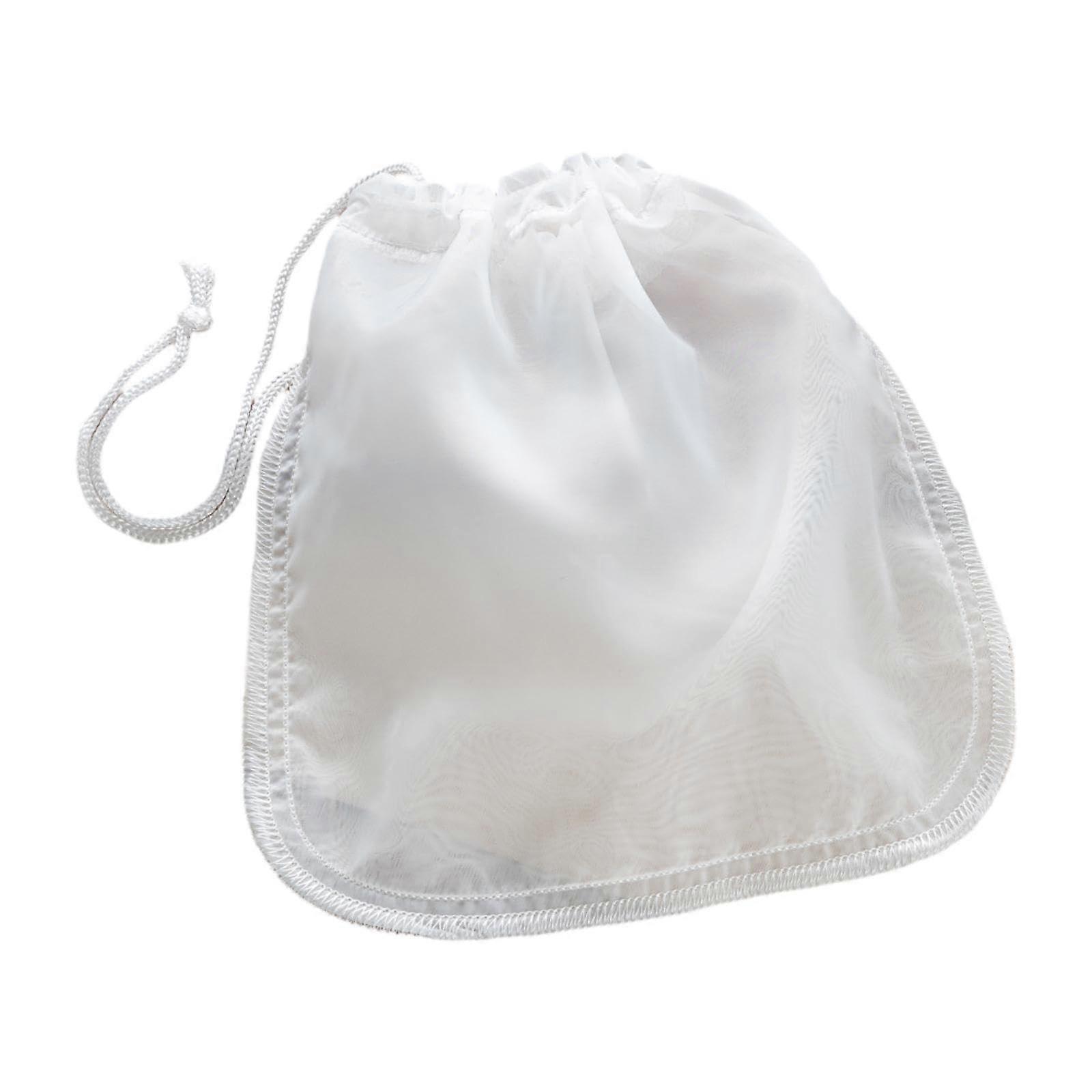Nut Milk Bag and Soy Milk Filter with Drawstring, Reusable Nylon Mesh Strainer for Tea Coffee Beer Brewing