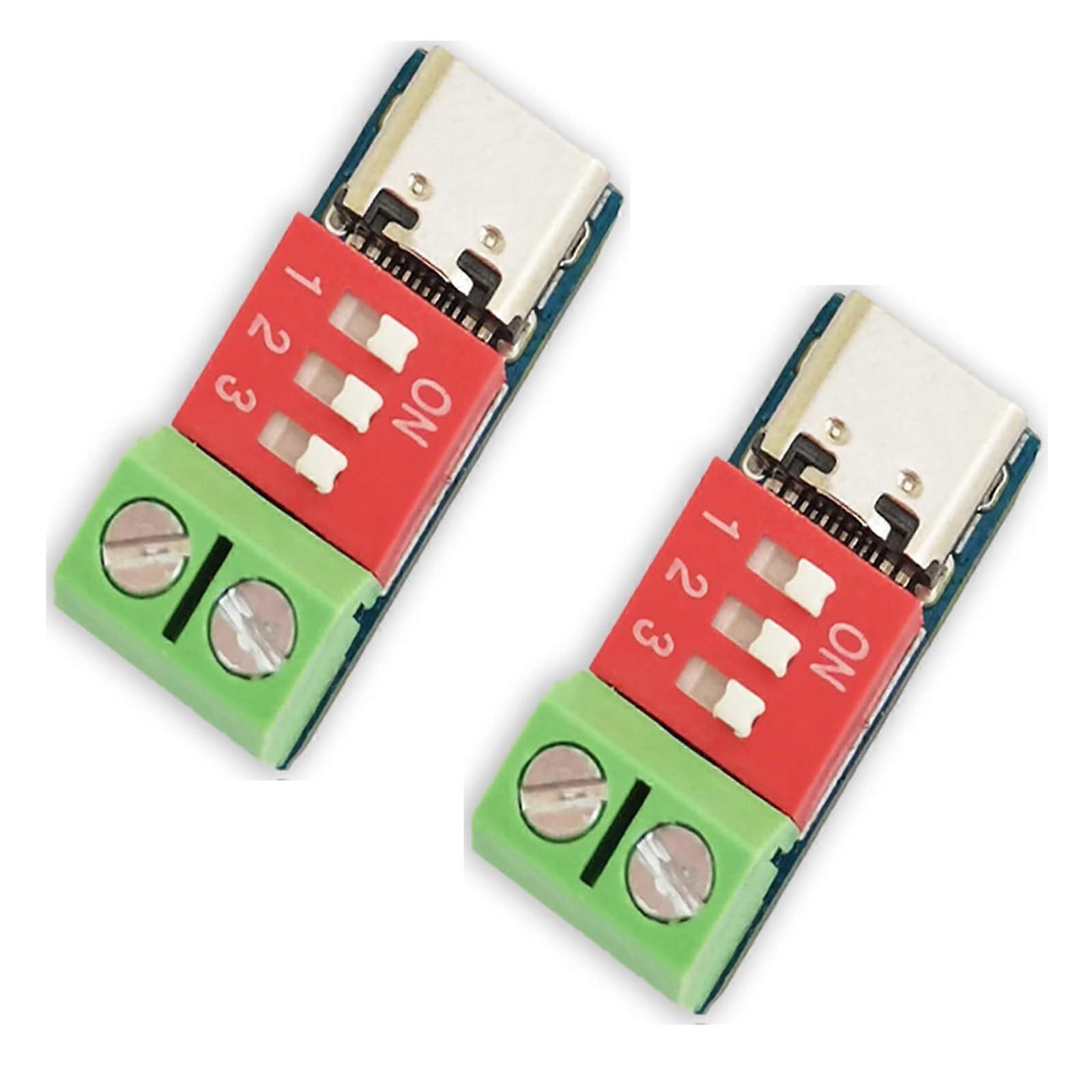 2 Packs USB TypeC PD Decoy Module 100W Fast Charging Board 520V Adjustable Voltage