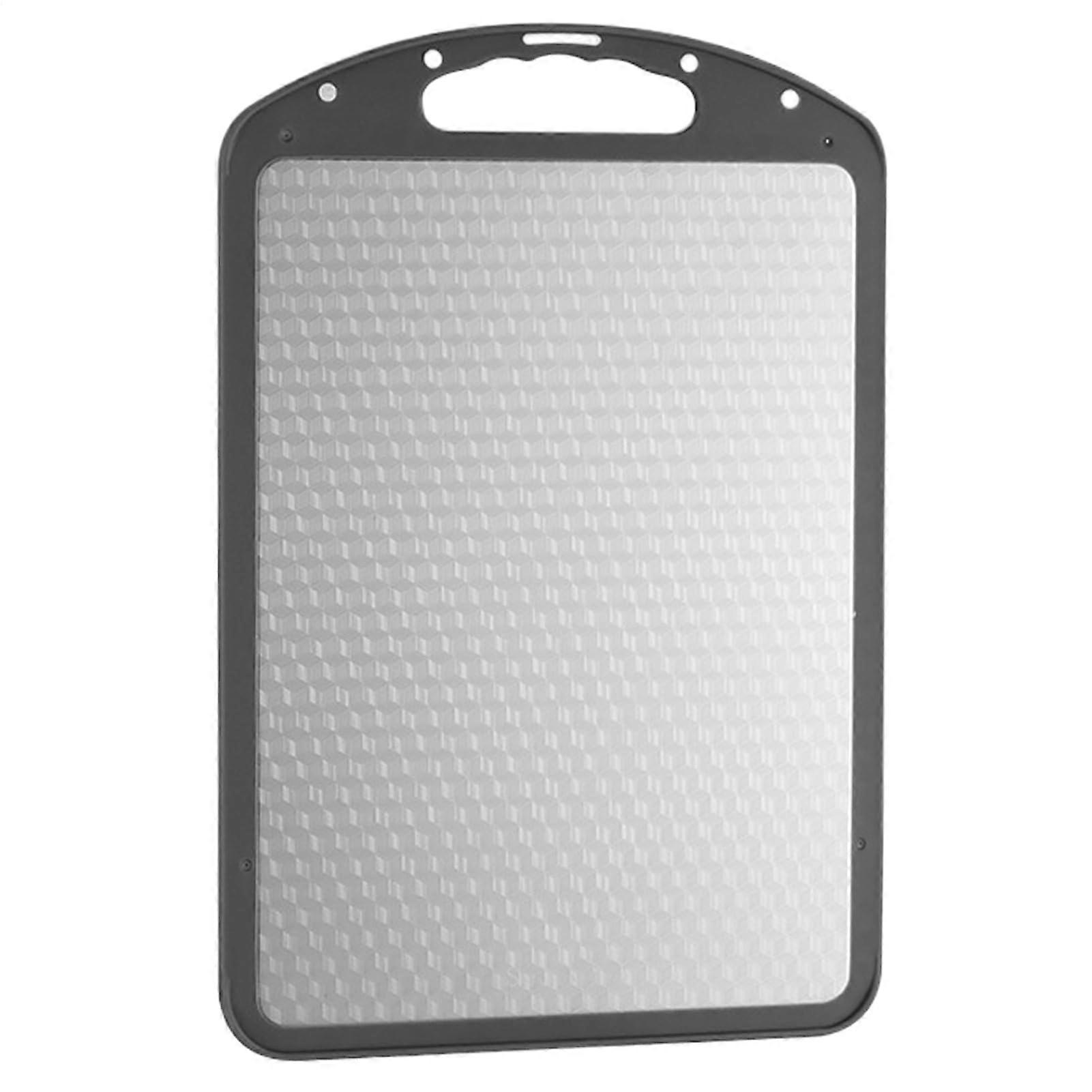 Stainless Steel Double Sided Cutting Board with AntiScratch Surface and NonSlip Base for Kitchen