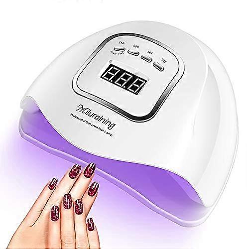150W UV LED Nail Lamp with Auto Sensor, Fast Gel Curing, 4 Timer Modes, Detachable Base
