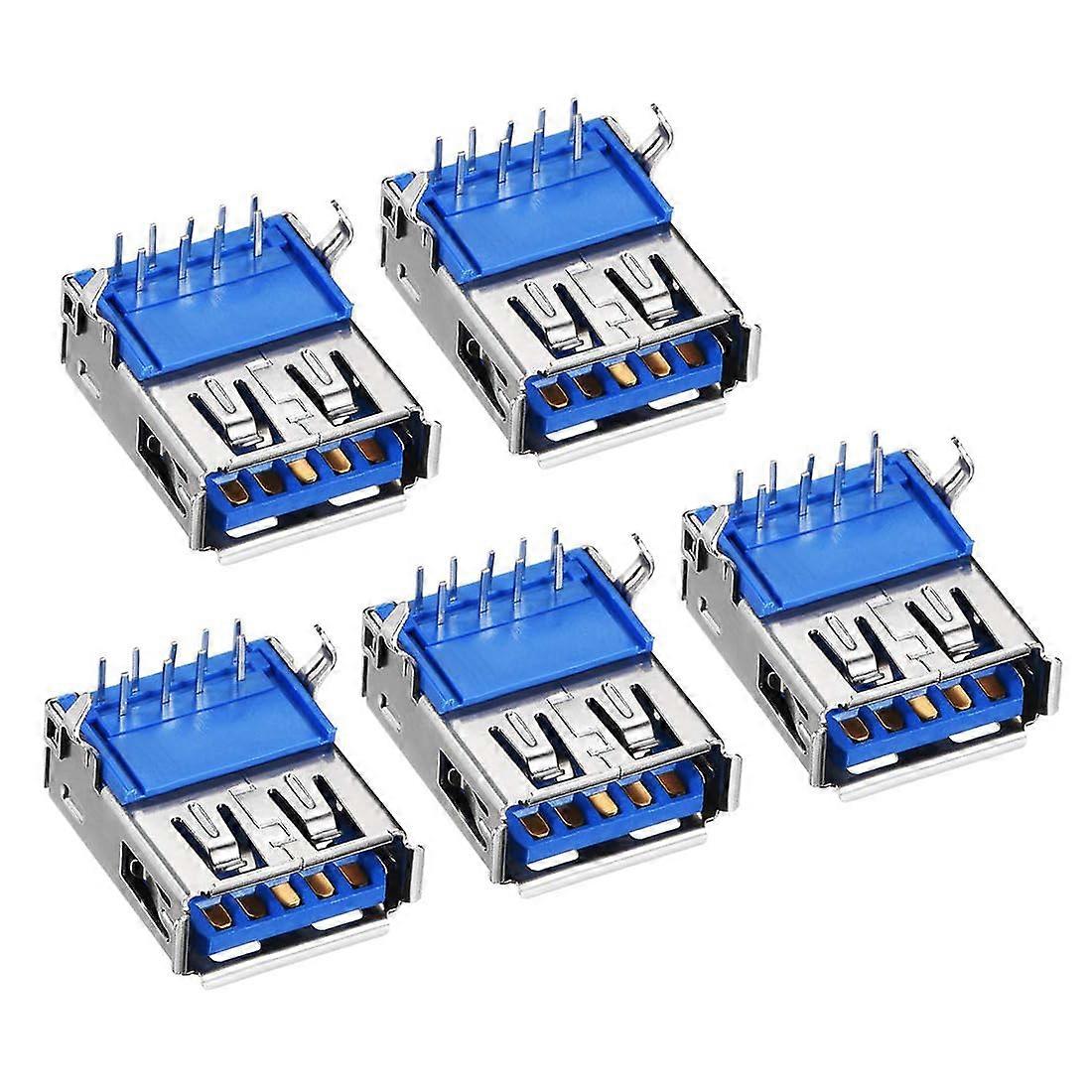 USB 3.0 TypeA Female Connector 9 Pin 90° Right Angle PCB Mount Speed 5pcs