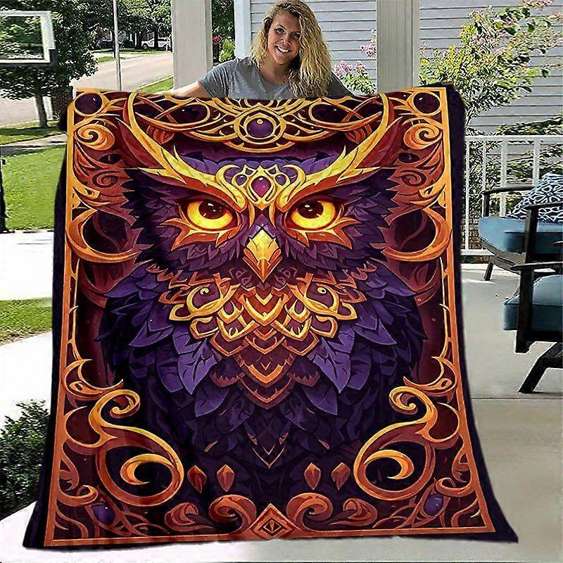 Mystical Owl Throw Blanket  Soft Flannel