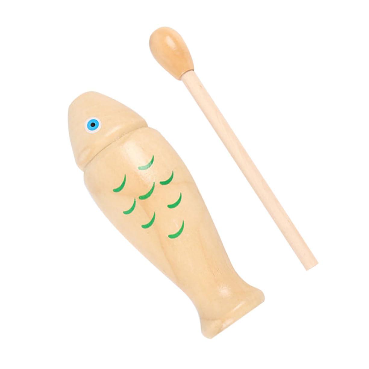 Wooden Percussion Instrument FishShaped Orff Tool for Kids Classroom Rhythm Learning 2pcs