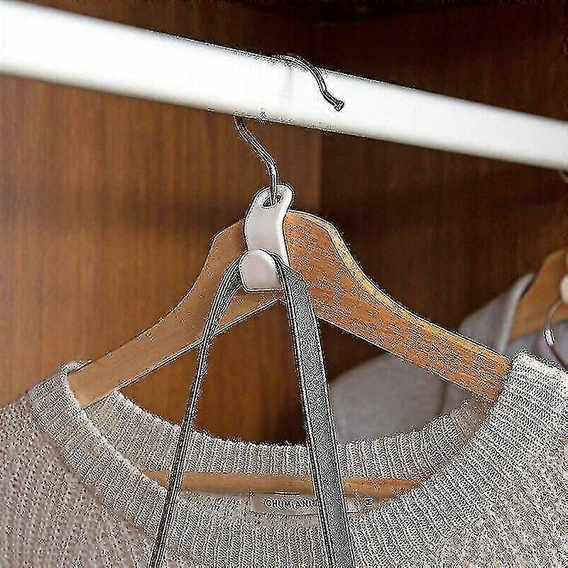 50pcs Home Hanger Connection Hook Plastic Stackable Link Buckle Hook For Clothes Closet