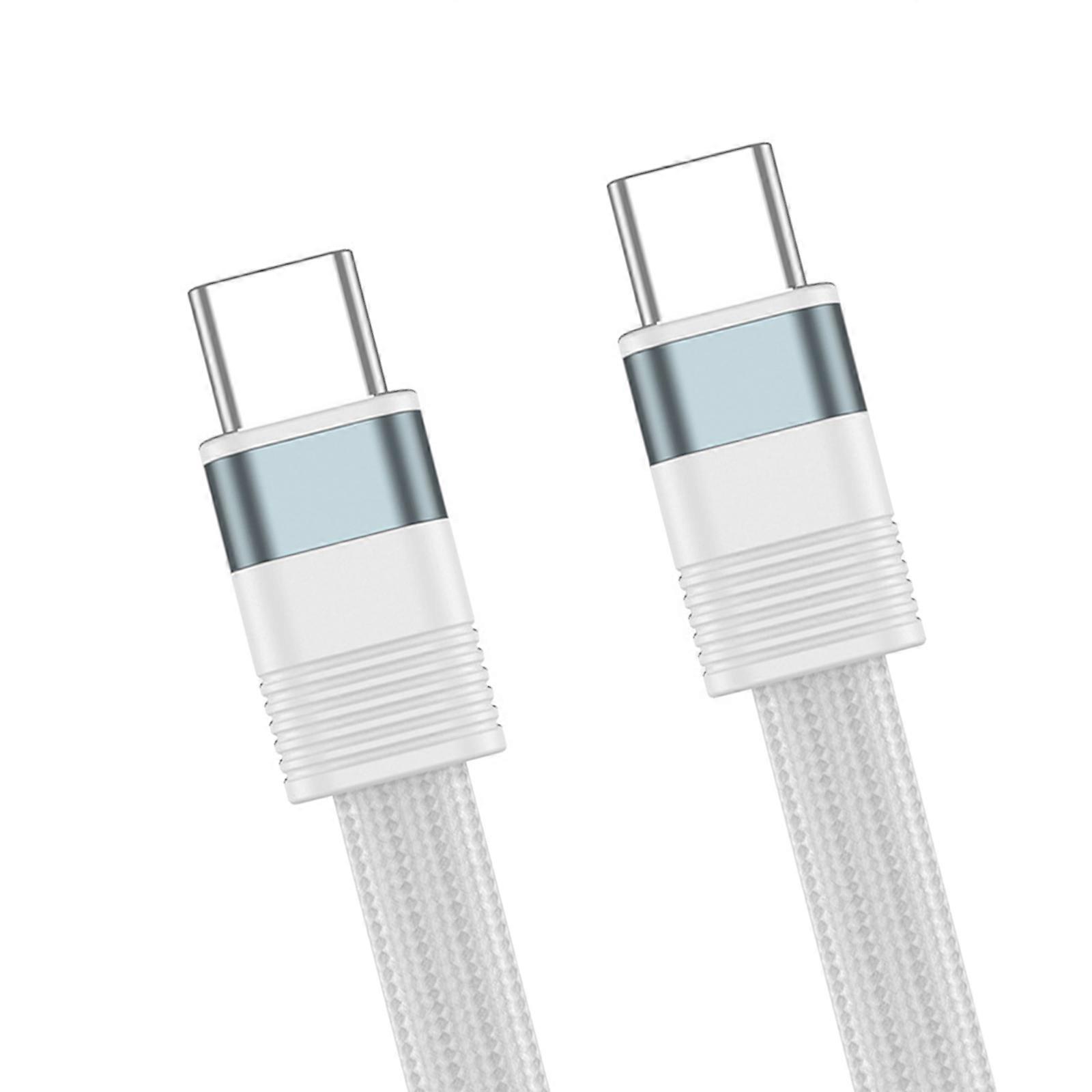 Highly Power Magnetic Data Cable 240W Fast Charge Selves Winding Flat Design For Electronics  White