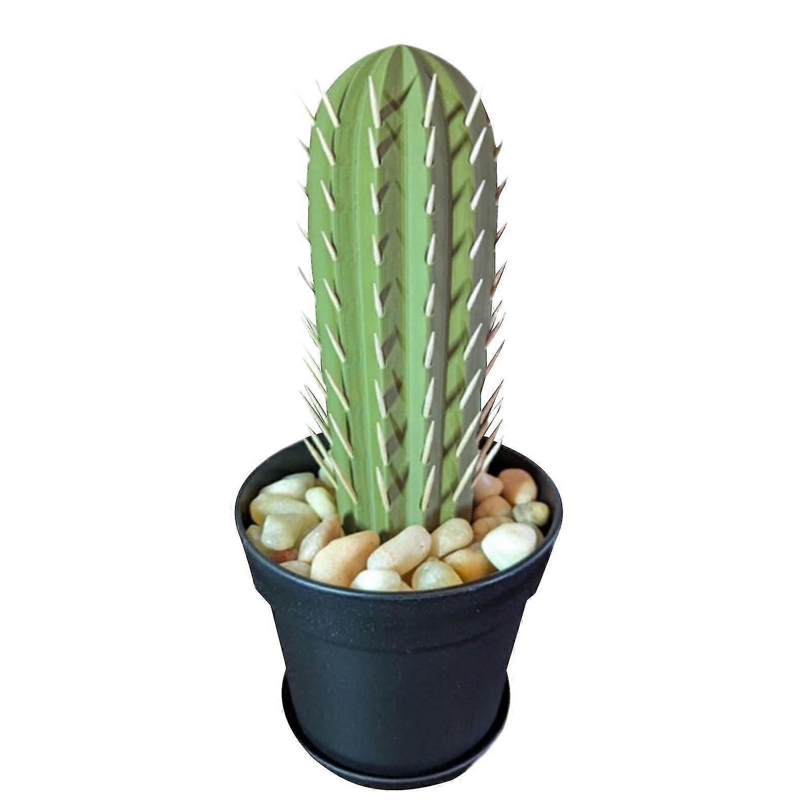 Printed Cactus Simulation Potted Toothpick Case