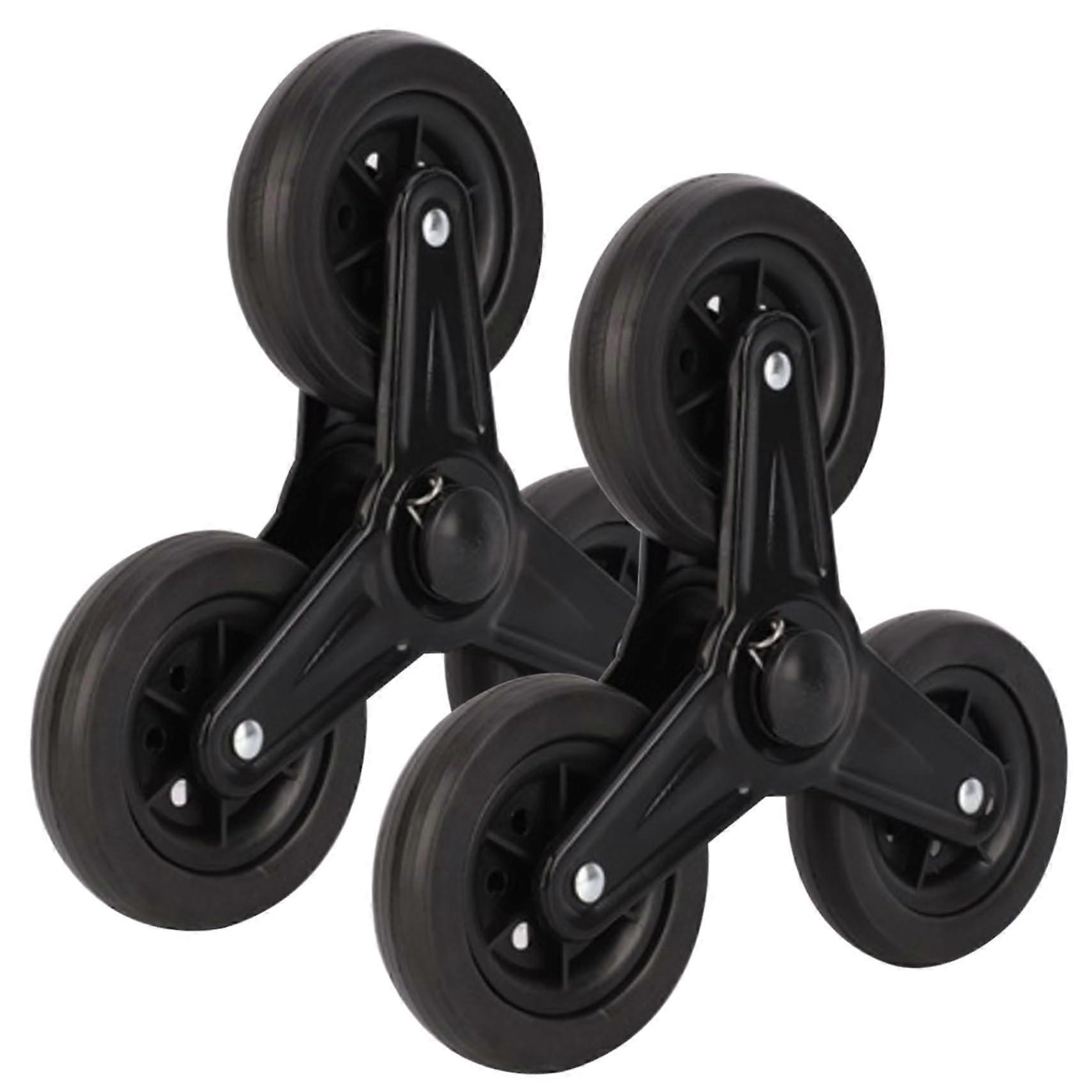 2Pcs Stair Climbing Wheels Heavy Duty Foldable Rotatable AntiSlip Triangular Trolley Replacement