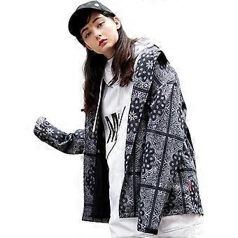 Veste Bluemagic - Imperméable, respirante et coupe-vent en polyester - Manteau unisexe léger pour le printemps et l'automne, noir et blanc, taille L
