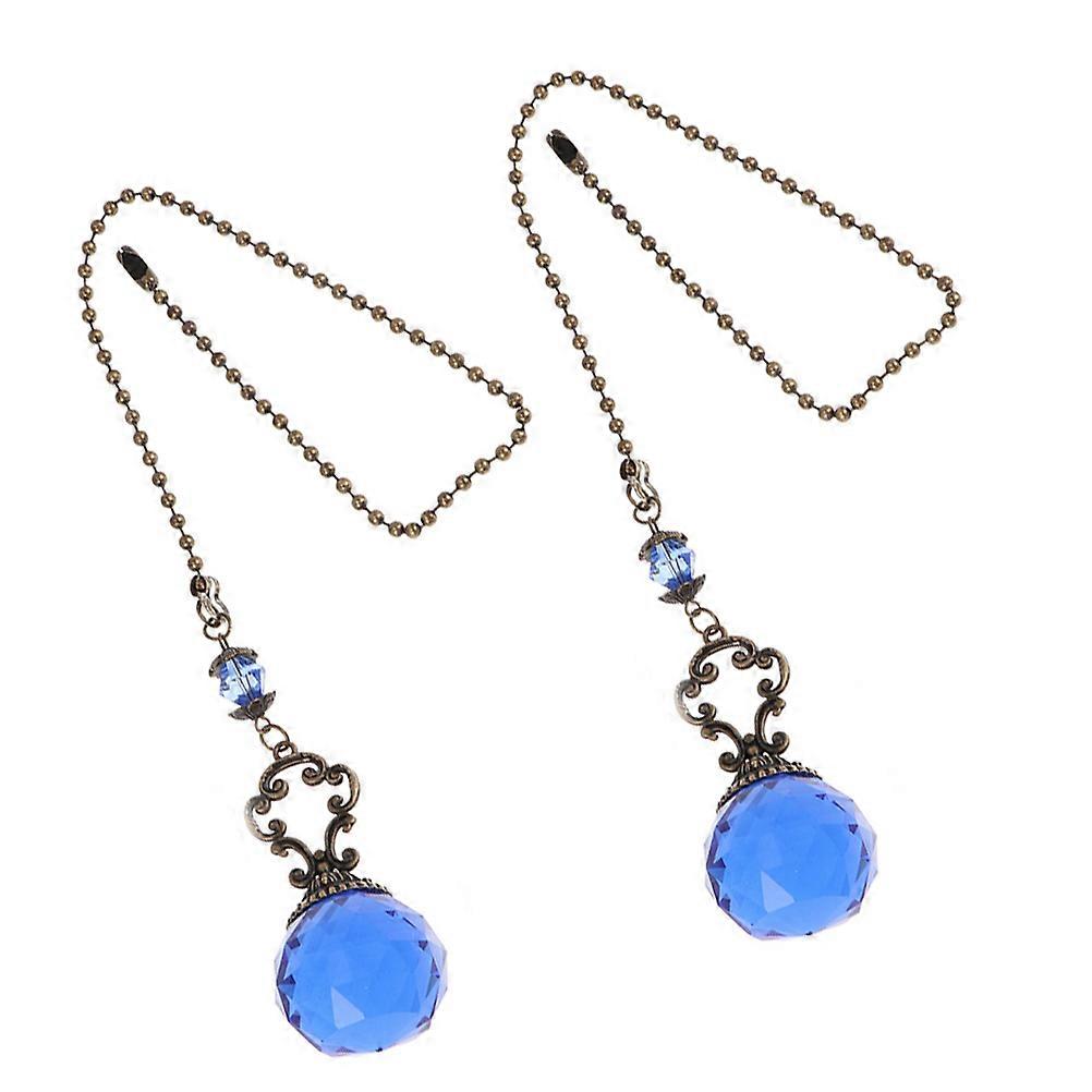 Ceiling Light Pendant Crystal Fan Pull Chain for Light Accessory 2Pcs