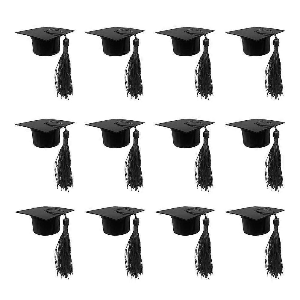 Plastic Graduation Caps Candy Boxes for Storage 12Pcs with Tassel