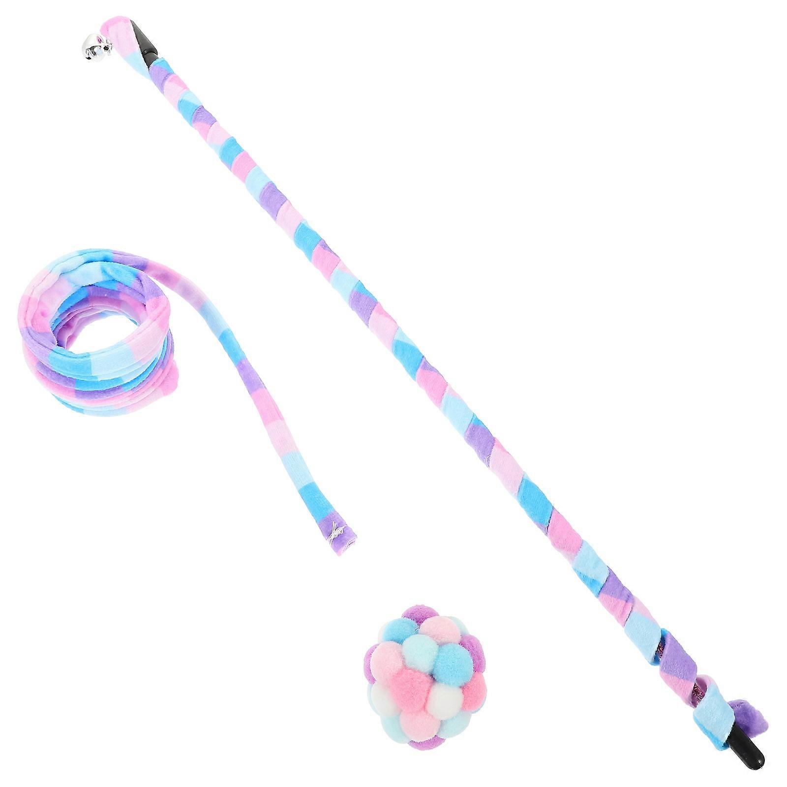 Cat Teasing Stick Interactive Toy Set For Indoor Play And Cat Exercise Design