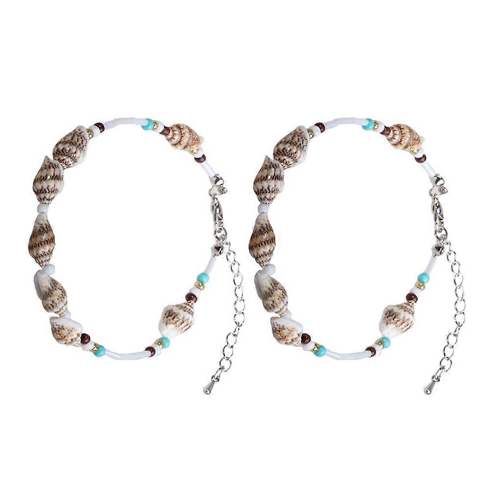 Foot Pendant Chain Chic Conch Anklet for Decoration Use 2Pcs