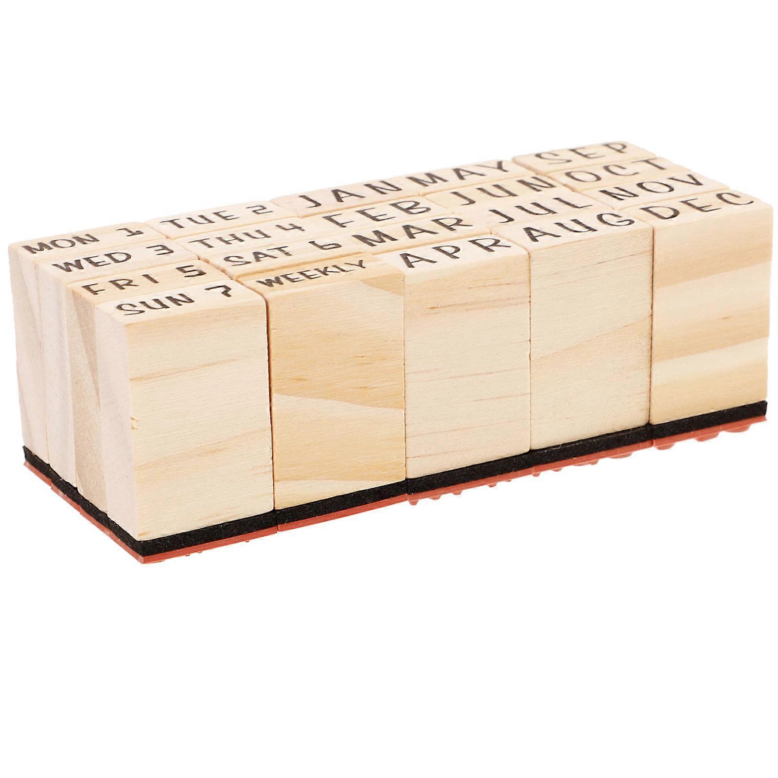 Months Stamps Wood Stamp for DIY 1Set Creative Scrapbook Stamp Kit