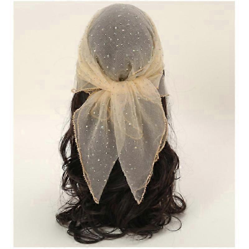 Lenço de Cabeça Decorativo com Glitter para Mulheres, Lenço de Cabeça com Strass de 31,5 Polegadas