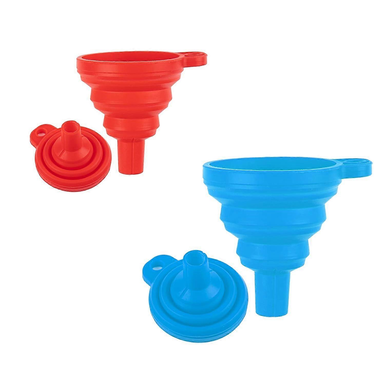 , 2 Pack Silicone Collapsible Funnel Foldable Kitchen Tools Convenient for Water