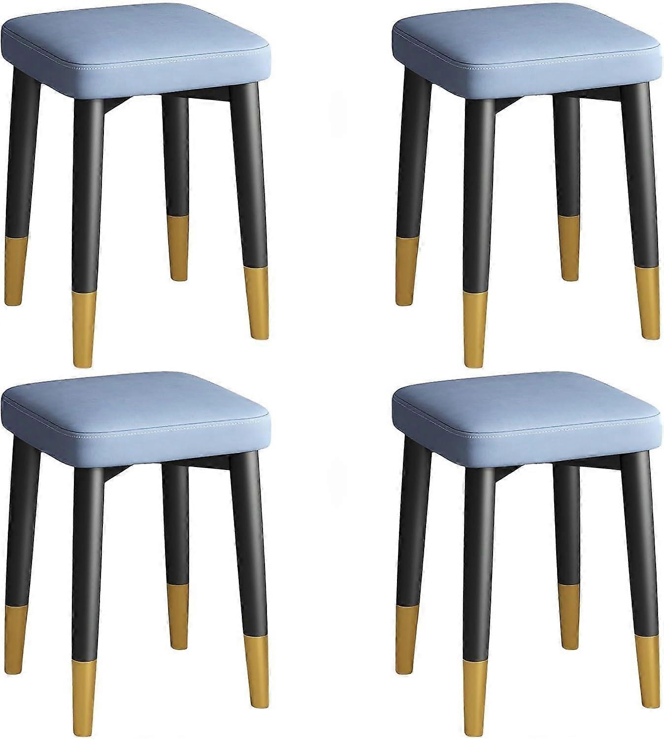 Set of 4 Stackable Metal Backless Bar Stools with Comfortable Padded Seat for Kitchen Dining