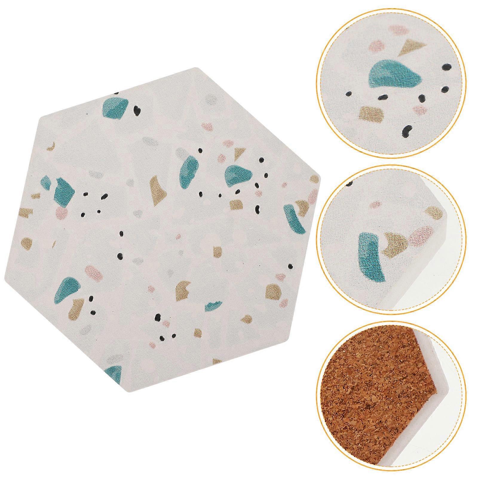 Diatomite Household Coaster Hexagon Drinks Coaster 4Pcs Multi