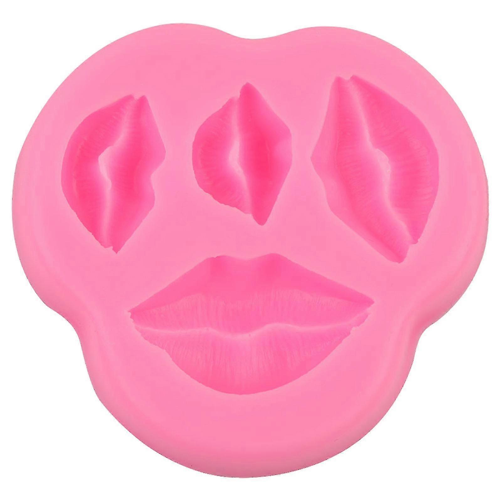 Cake Decorating Mold Lip Shape Silicone Pink