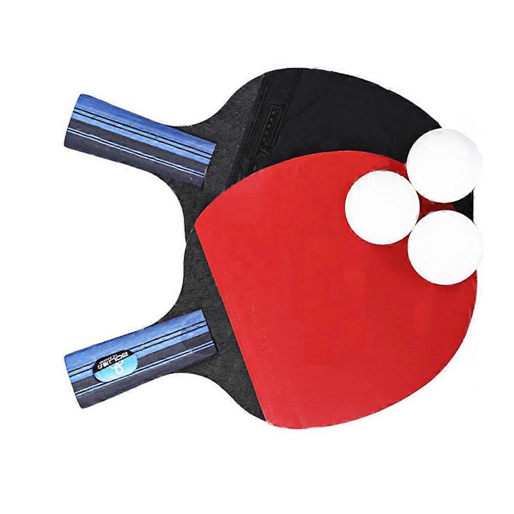 Table Tennis Racket Set with Double Side Reverse Rubber for Beginner Training