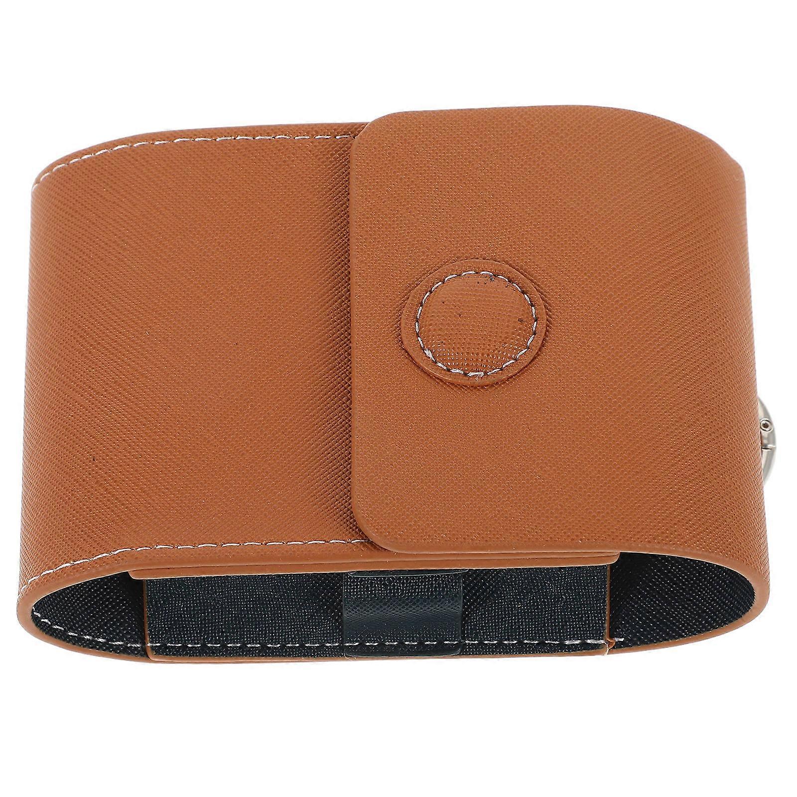 Brown Rangefinder Case Storage Bag for Storage 2Pcs Golfing PU