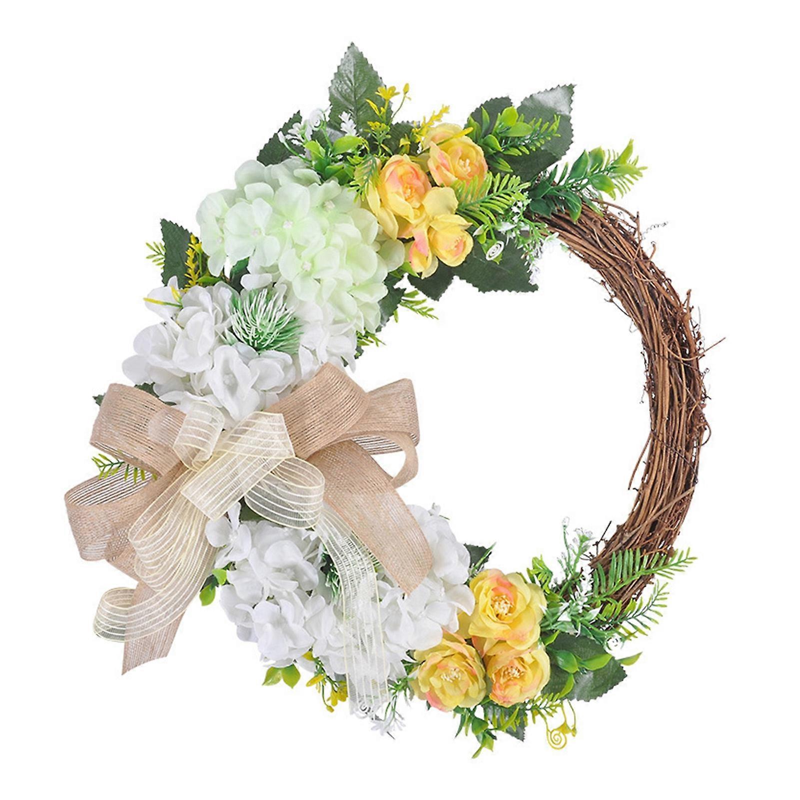 Artificial Hydrangea Rose Wreath For Front Door Spring