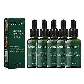 1-5x Lotmay Stem Cell Collagen Peptide Oral Drops, Hydrolizowane płynne peptydy kolagenowe do liftingu i ujędrnienia skóry oraz redukcji zmarszczek