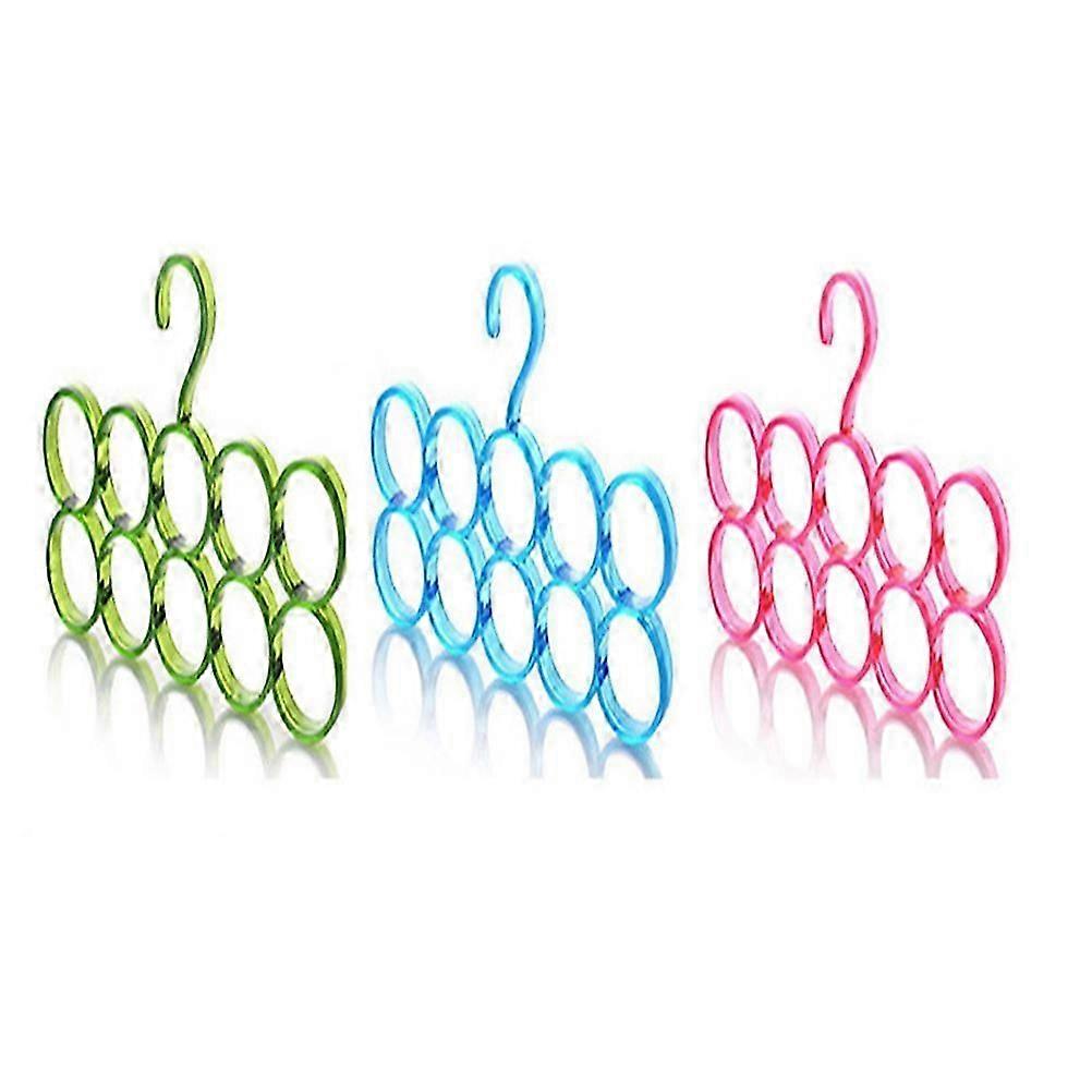 Schalhalter mit 10 Ringen, Kunststoff, rot
