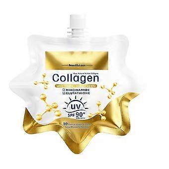 Collagen Niacinamide UV Protection Sunscreen Lotion 50ml, Light Non-Greasy Glutathione Facial Sun Cream for Outdoor Daily Skin Hydration