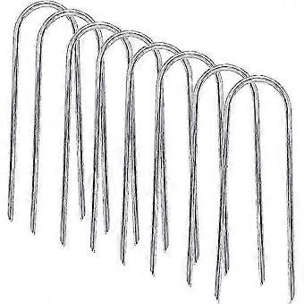 XYYC-8Pcs Trampolines Wind Stakes Heavy Duty U Type Sharp Ends Safety Ground Anchor Galvanized Steel For Soccer Goals, Camping Tents And Huge Garden D
