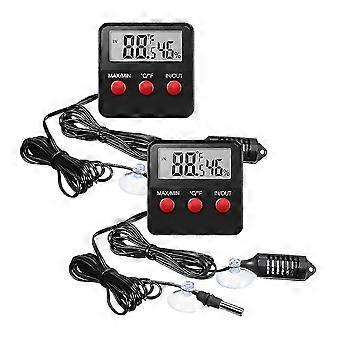 2 Pcs Reptile Thermometer and Humidity Gauge Reptile Terrarium Thermometer Hygrometer with Probes Indoor Outdoor