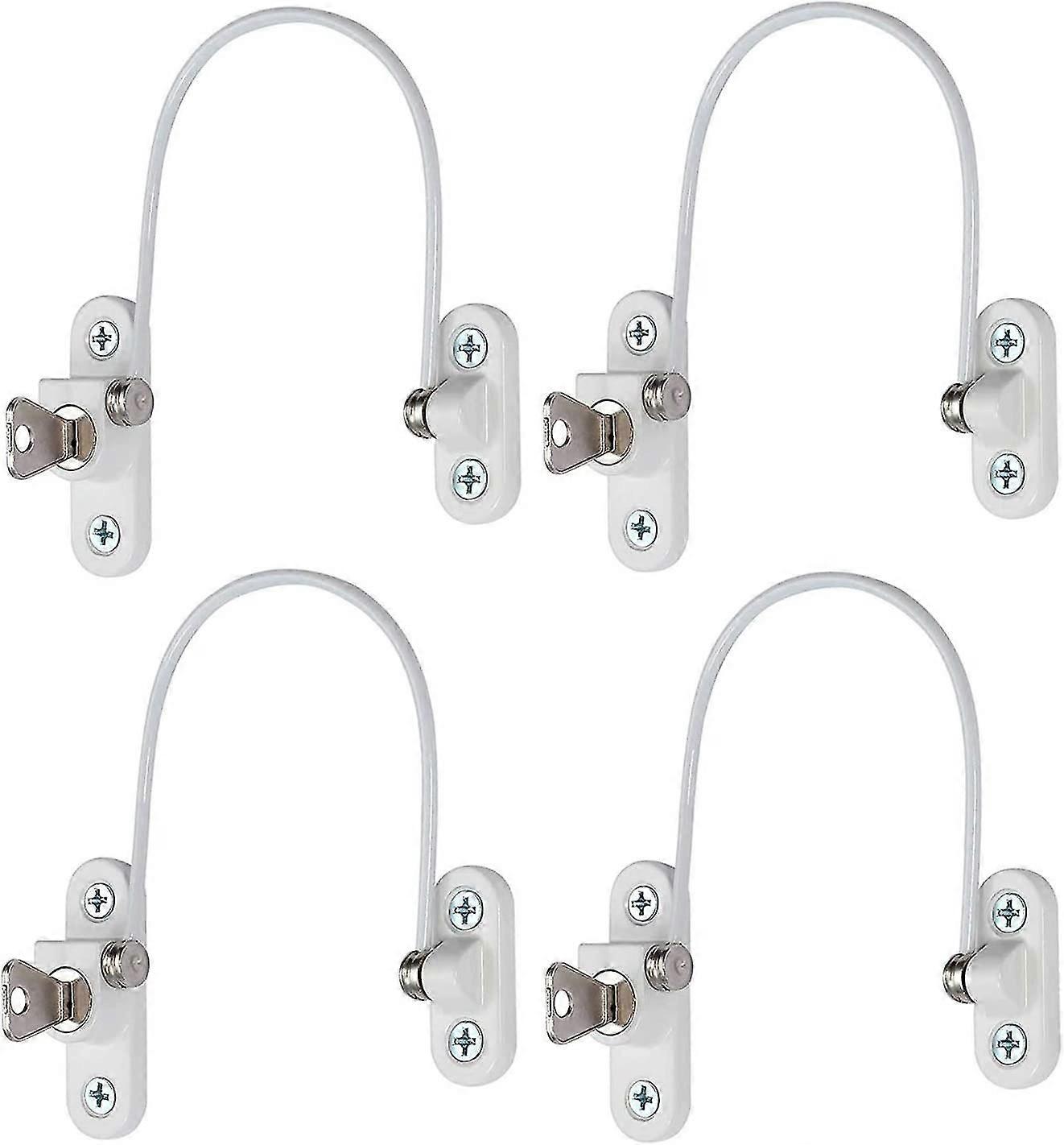 4 Pcs Security Window Lock, Window Security Door Lock With Key